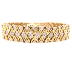 18K Diamond Weave Bracelet Two-Tone Gold