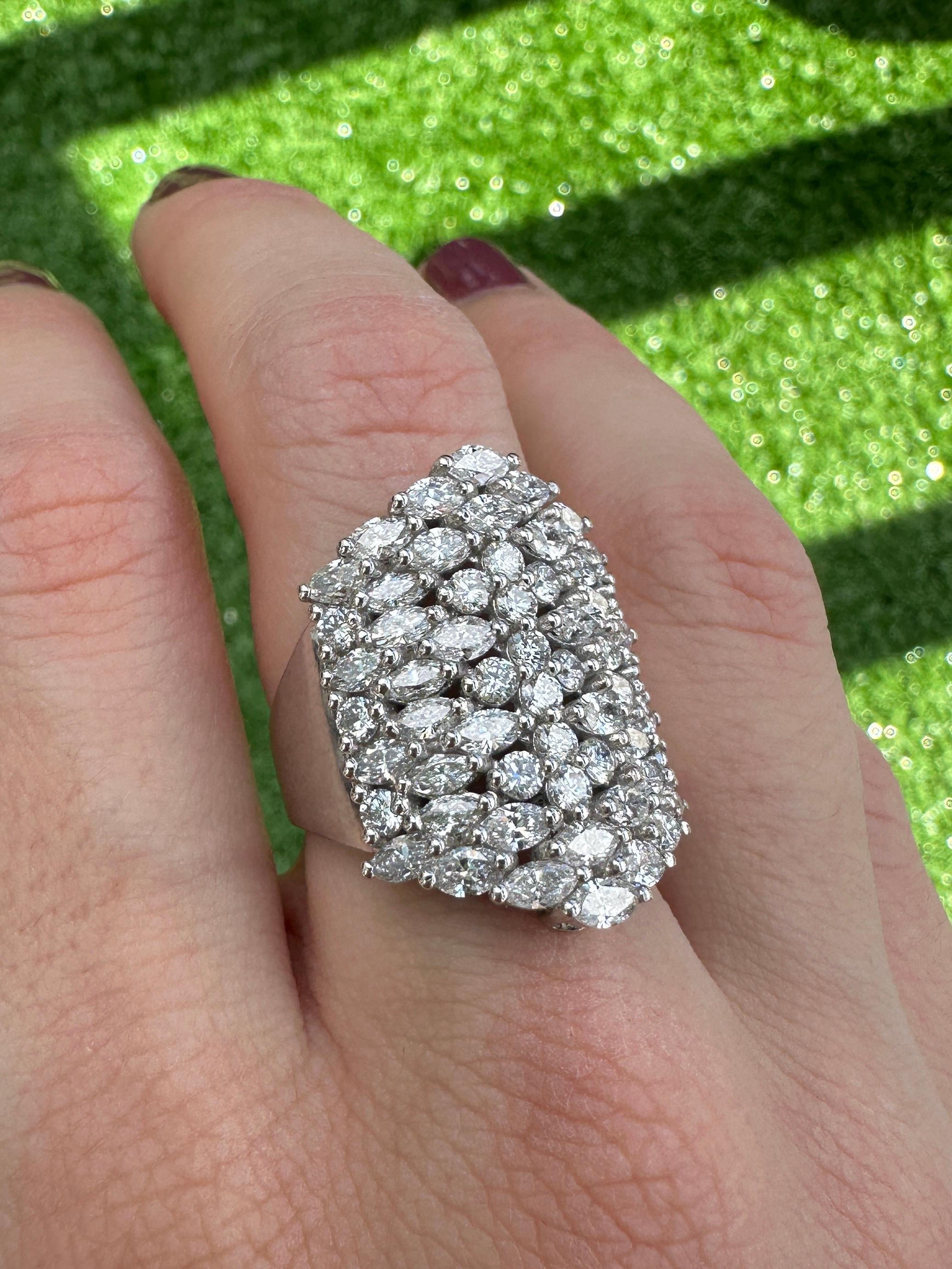 18k Diamond Wide Band Ring For Sale 5