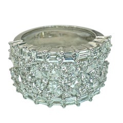 Bague à large bande diamantée 18k