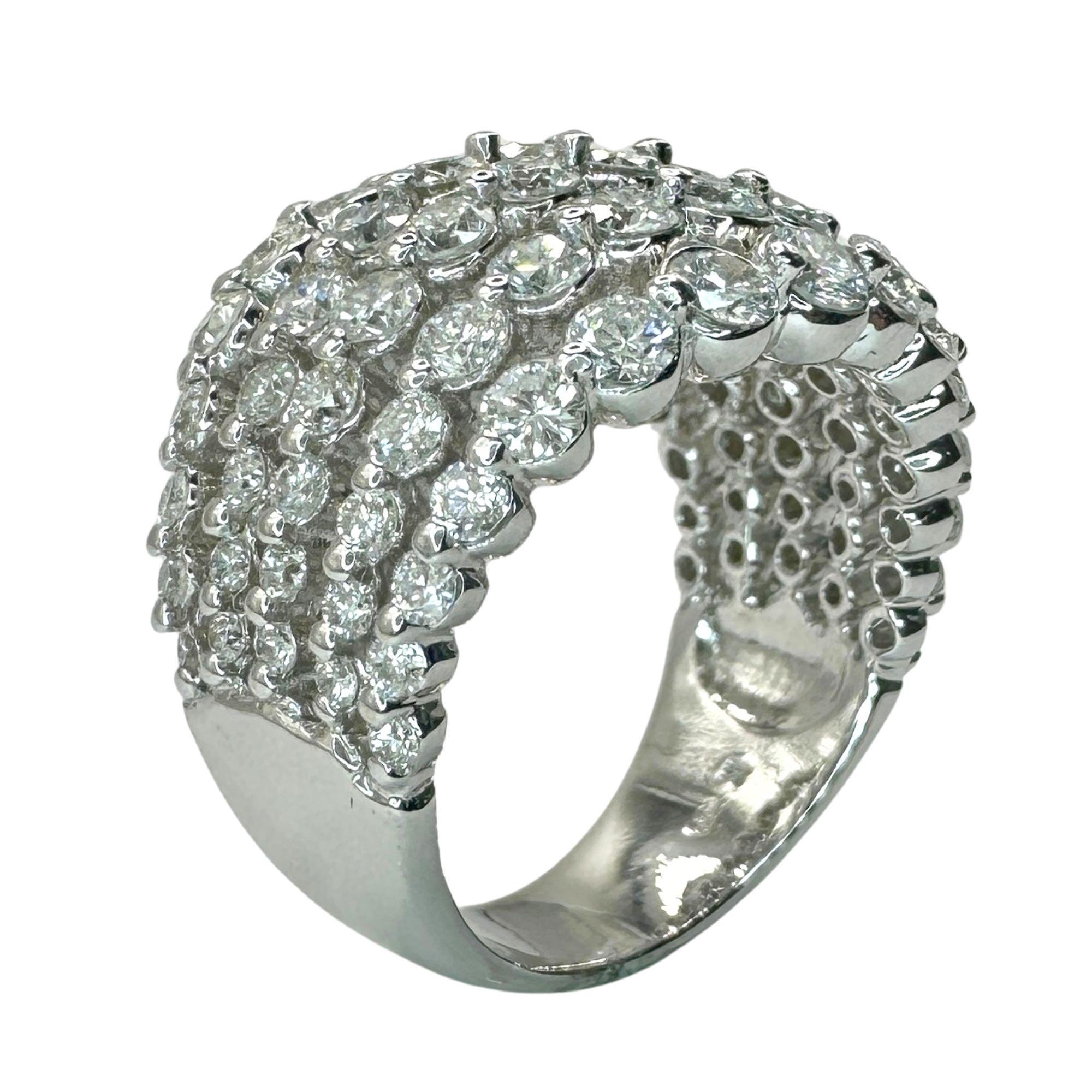 Women's 18k Diamond Wide Band Ring For Sale