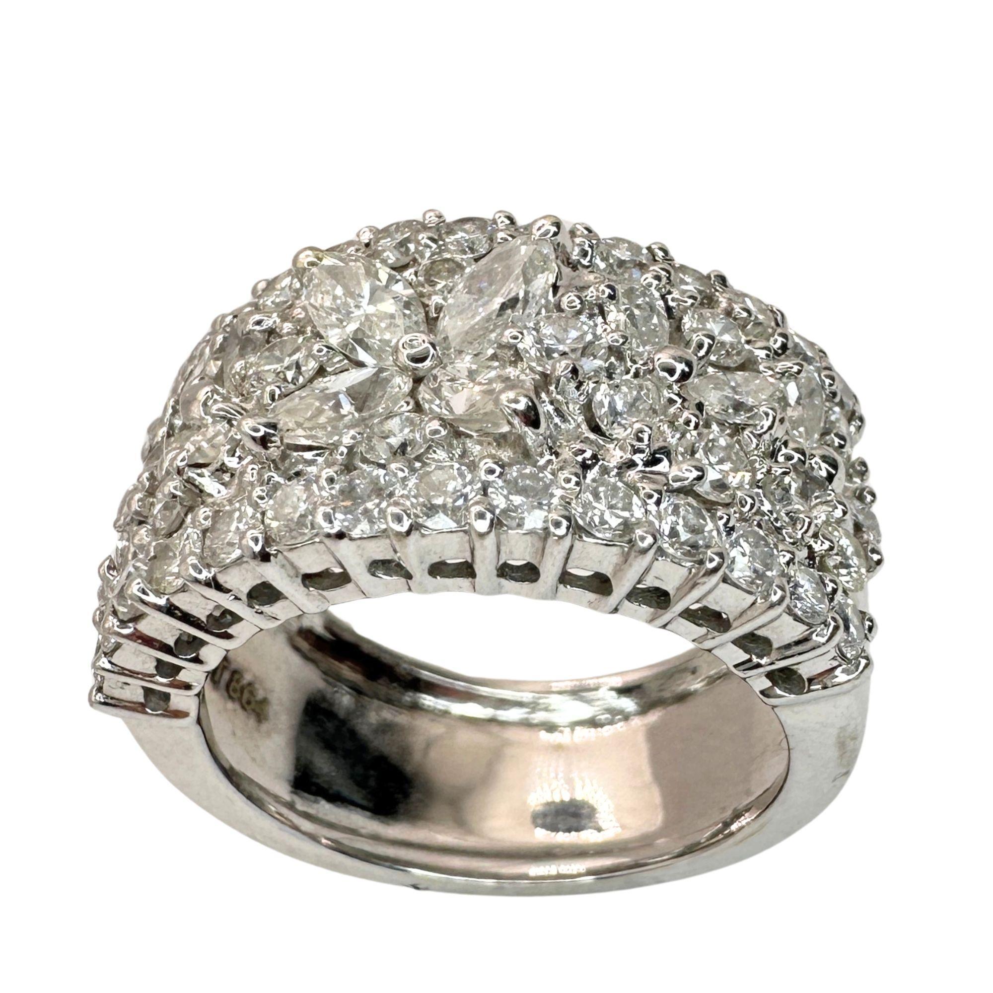 Women's 18k Diamond Wide Band Ring For Sale