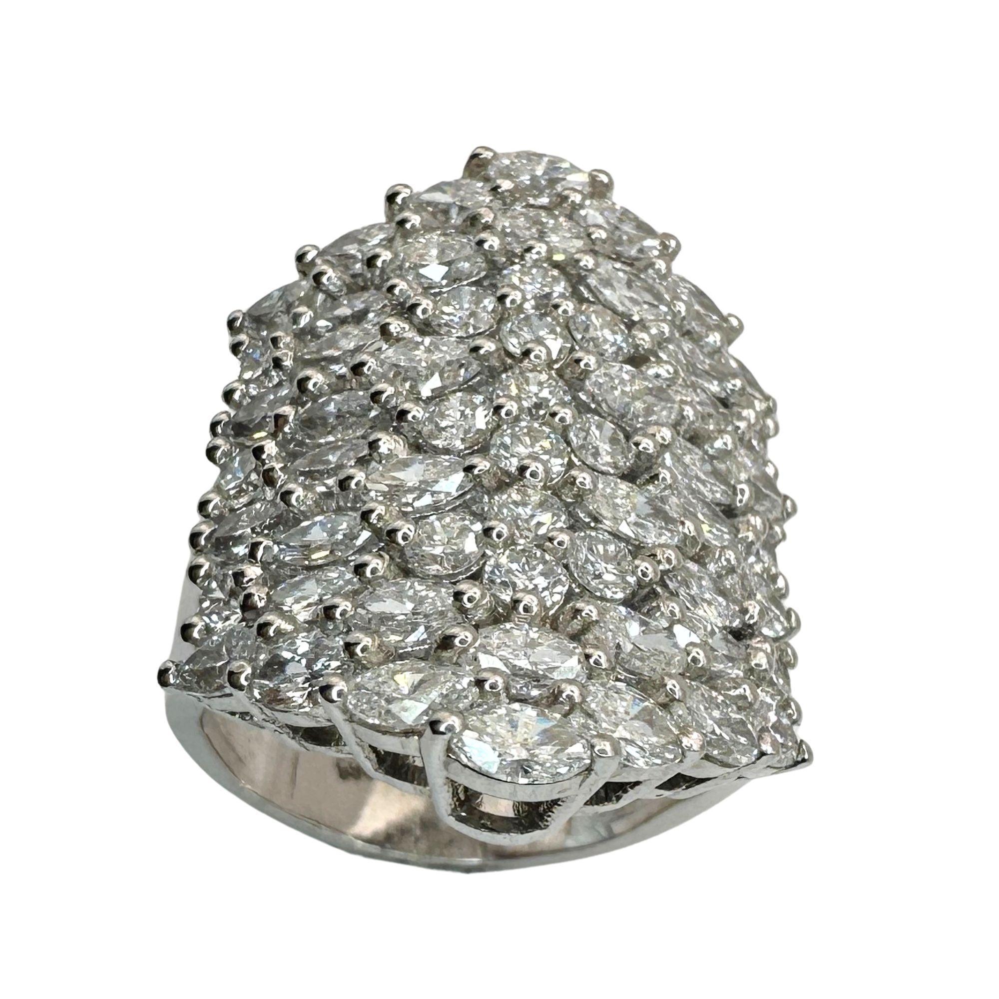 Women's 18k Diamond Wide Band Ring For Sale