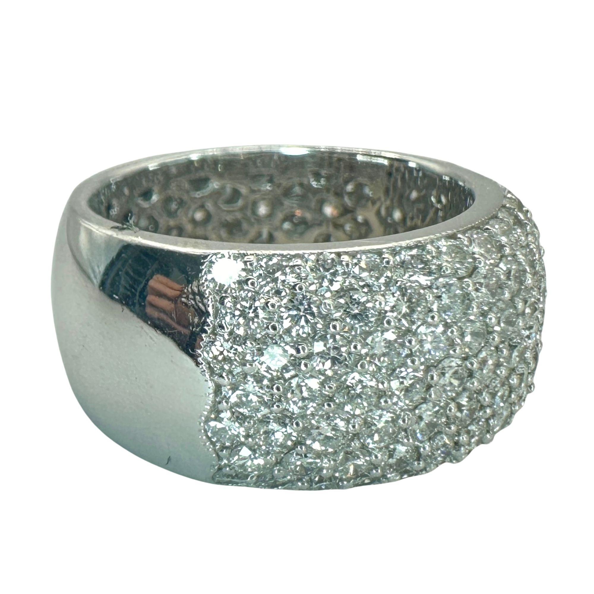 18k Diamond Wide Band Ring For Sale 1