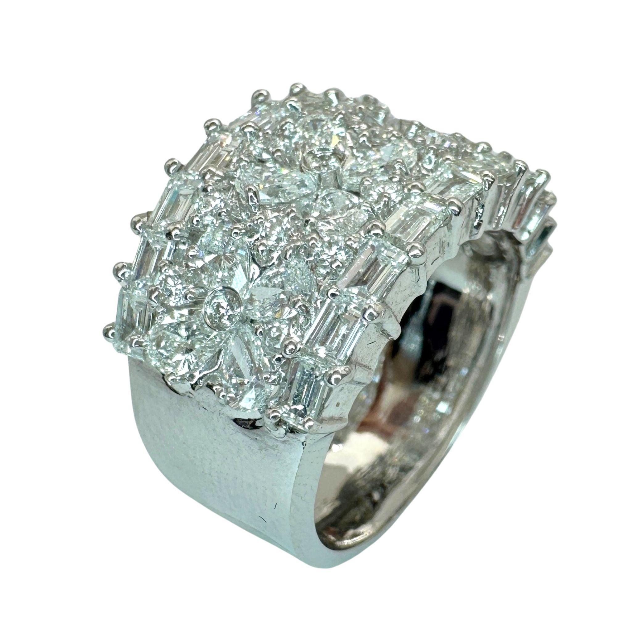 18k Diamond Wide Band Ring For Sale 1