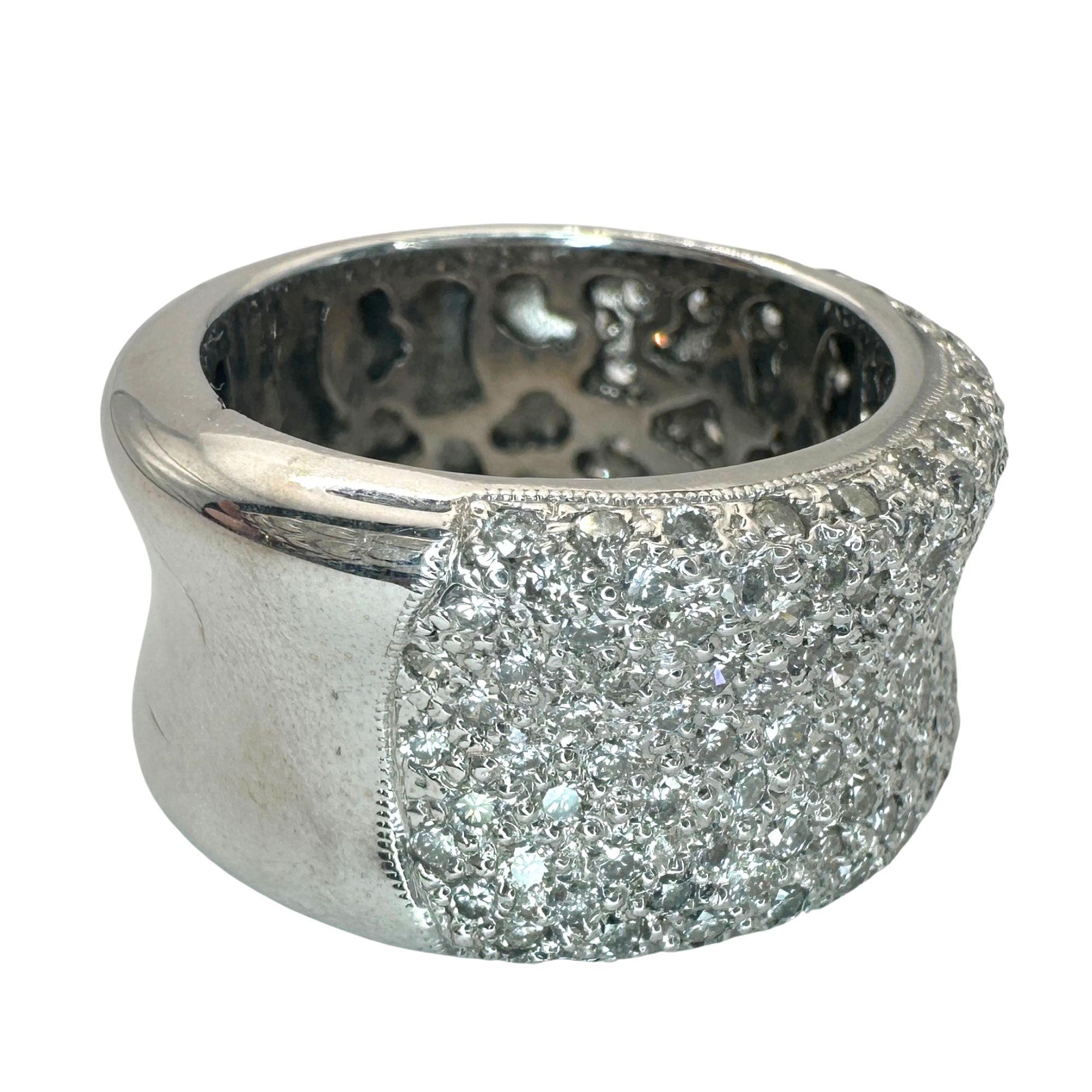 18k Diamond Wide Band Ring For Sale 2