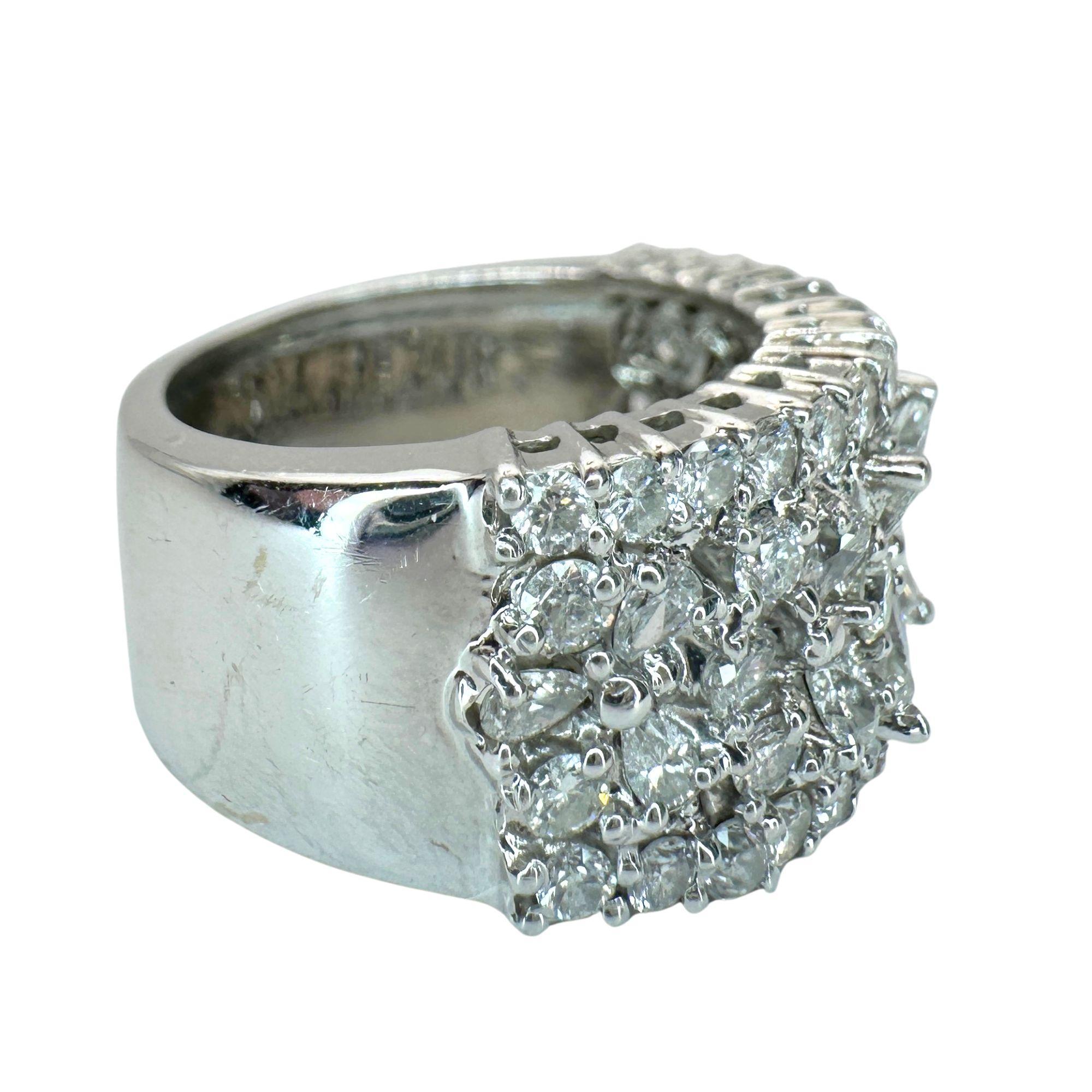 18k Diamond Wide Band Ring For Sale 2