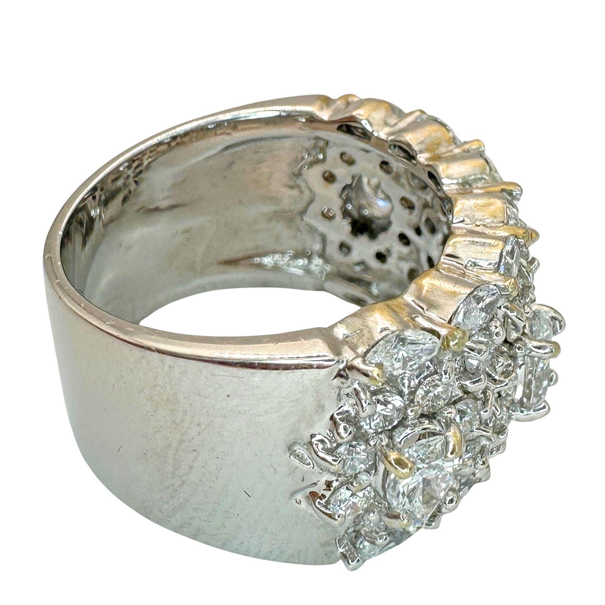 18k Diamond Wide Band Ring For Sale 2