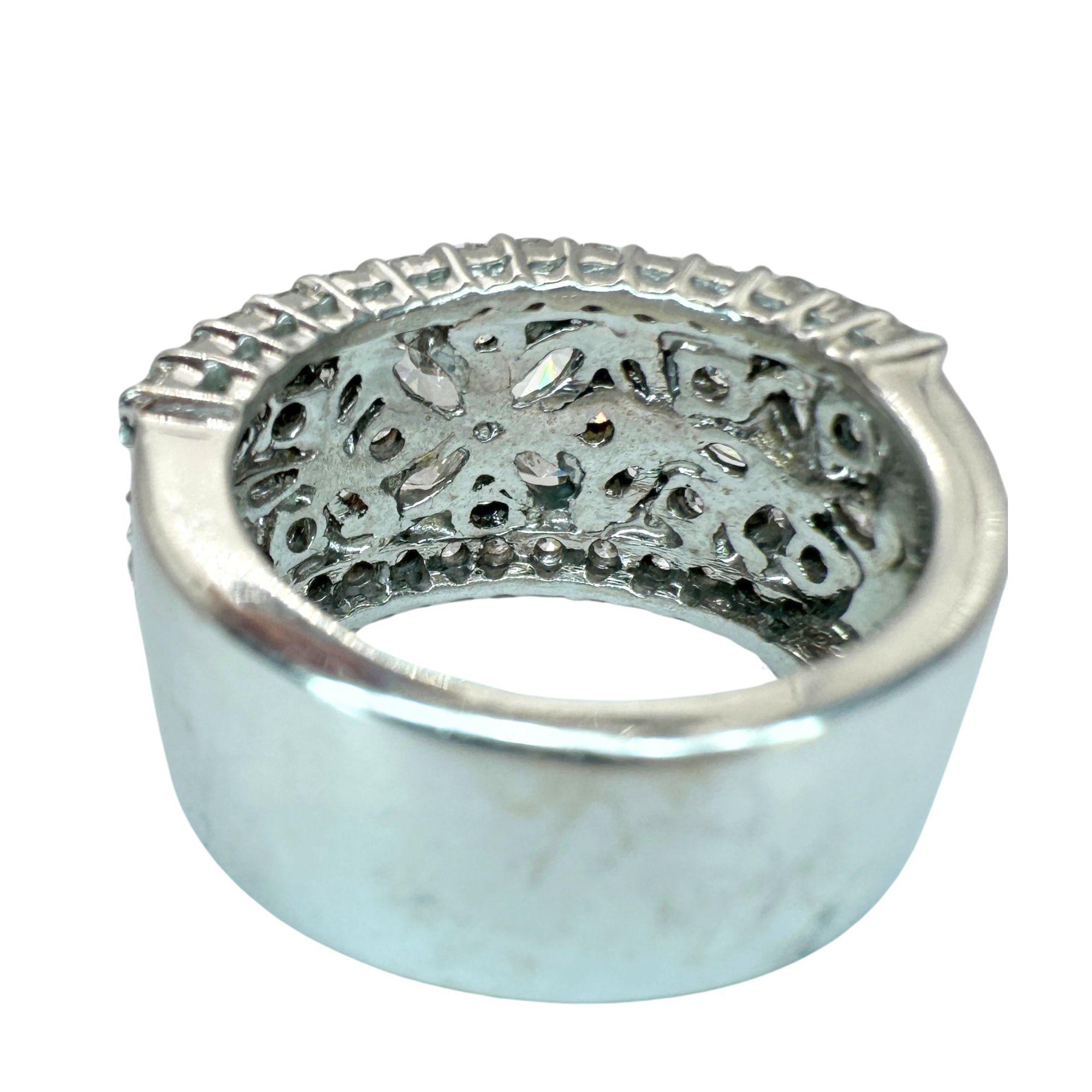 18k Diamond Wide Band Ring For Sale 3
