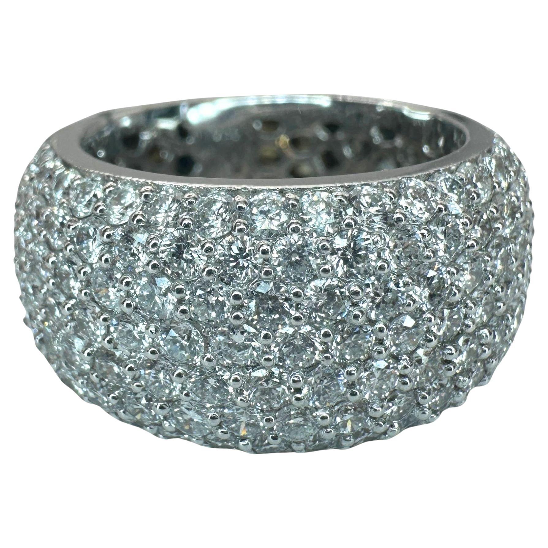18k Diamond Wide Band Ring For Sale