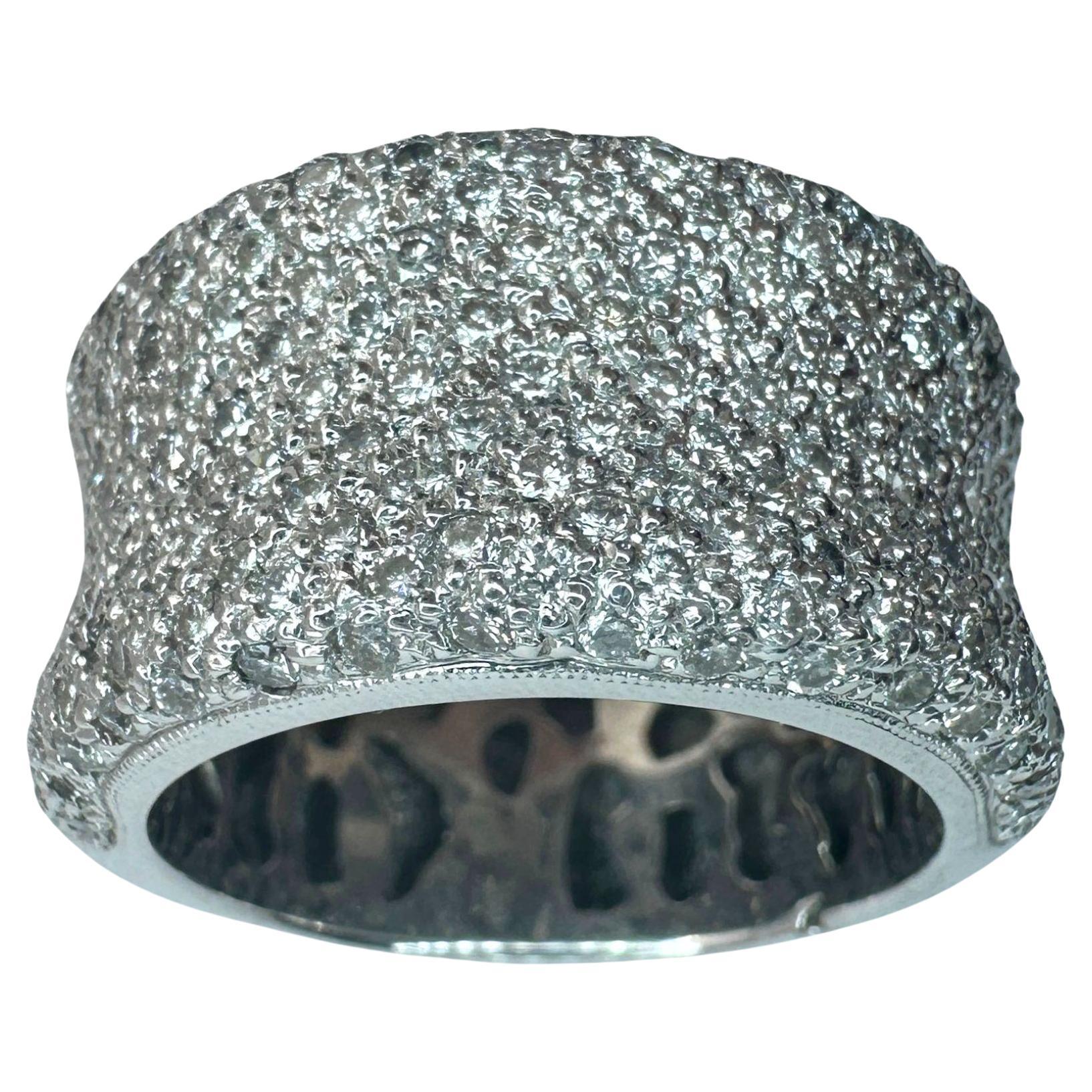 18k Diamond Wide Band Ring