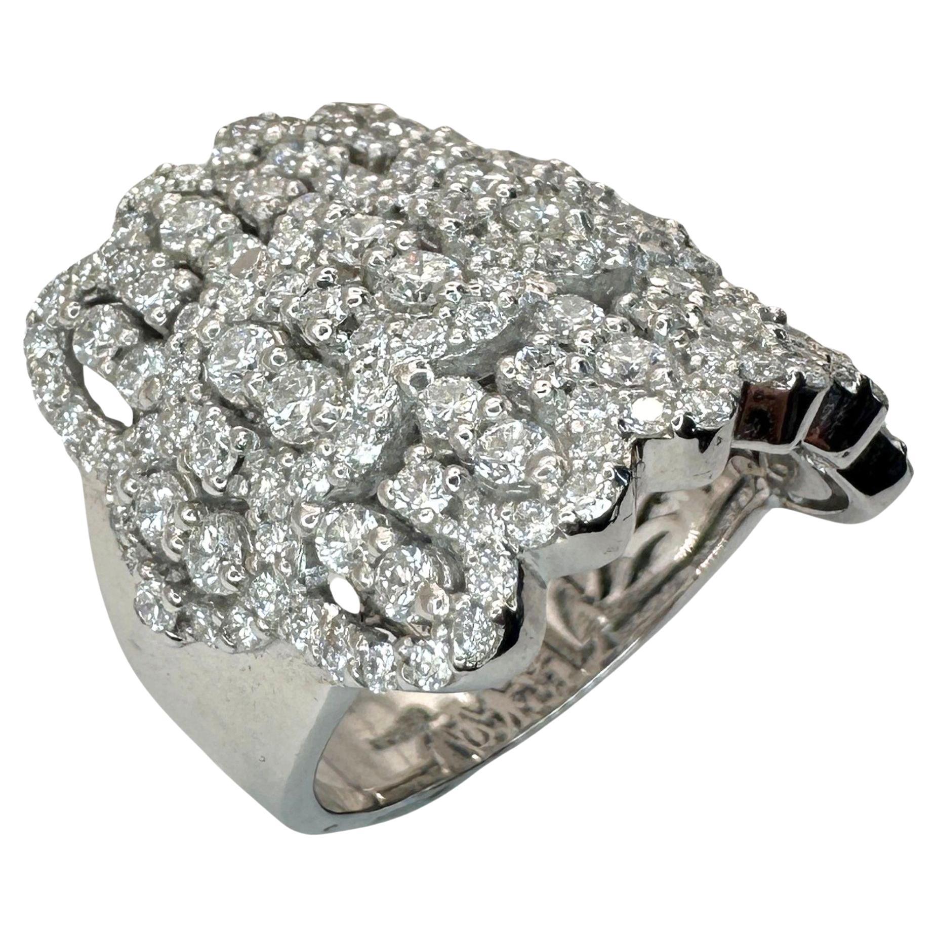 18k Diamond Wide Band Ring For Sale