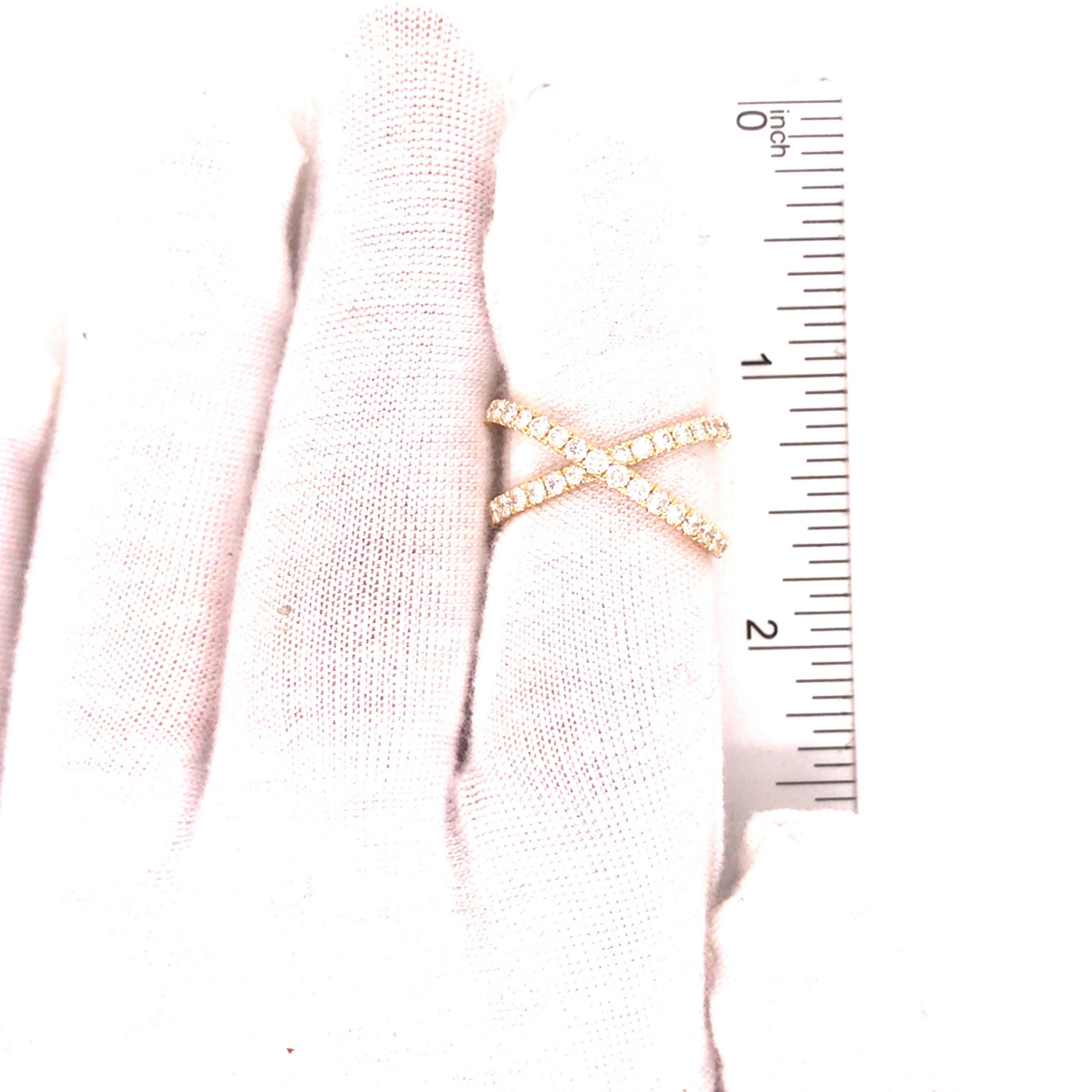 18 Karat Diamant 'X' Crossover-Ring Gelbgold 1