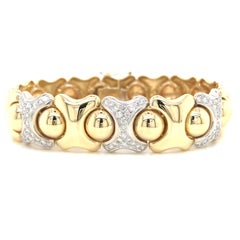 18K Diamond 'XO' Bracelet Two-Tone Gold