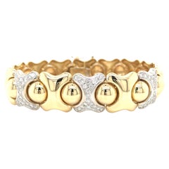 18K Diamond 'XO' Bracelet Two-Tone Gold
