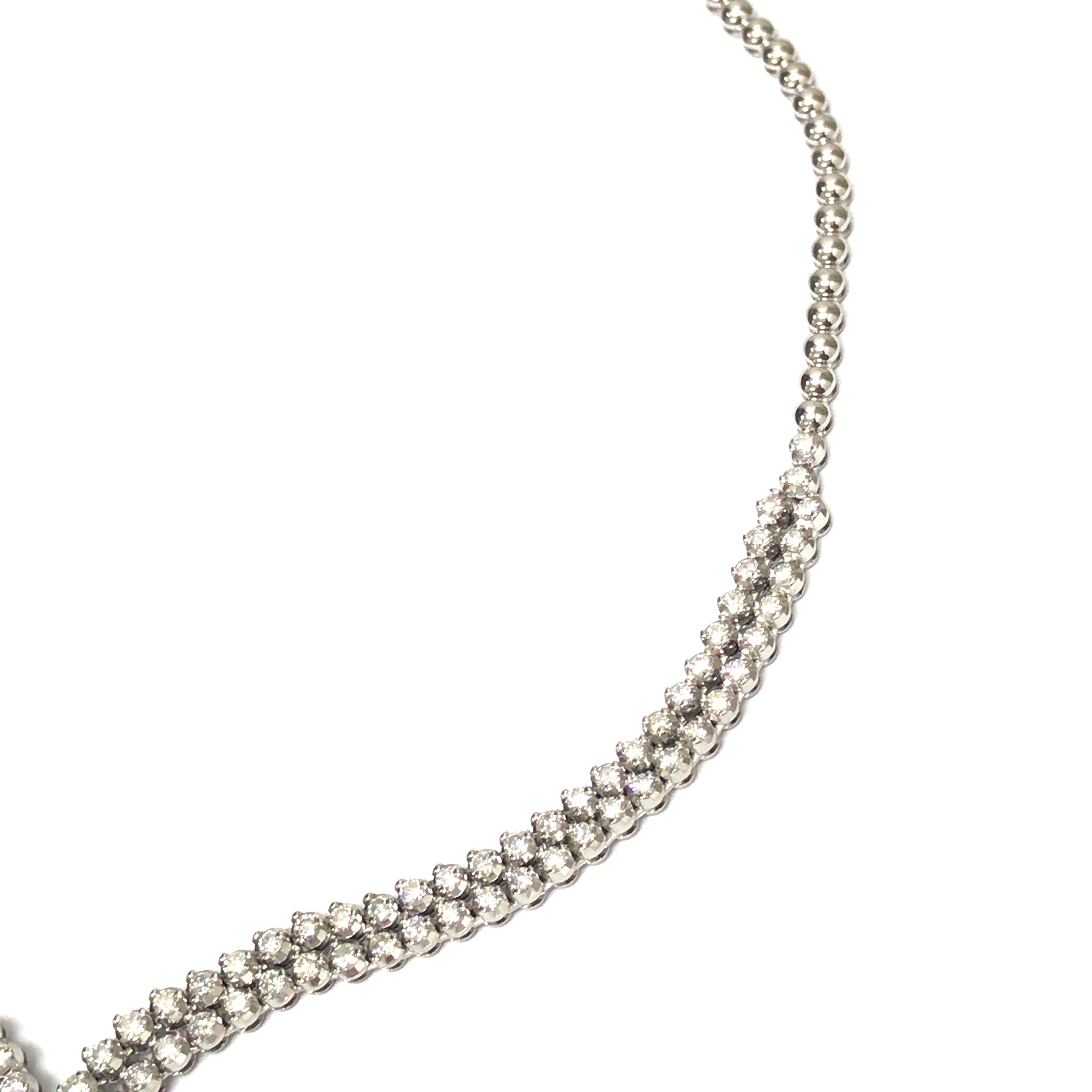 18K Diamond Y Necklace White Gold For Sale at 1stDibs 10.18 dia light