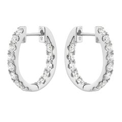 18K Diamonds Inside and Out Hoop Earrings