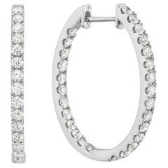 18K Diamonds Inside and Out Hoop Earrings