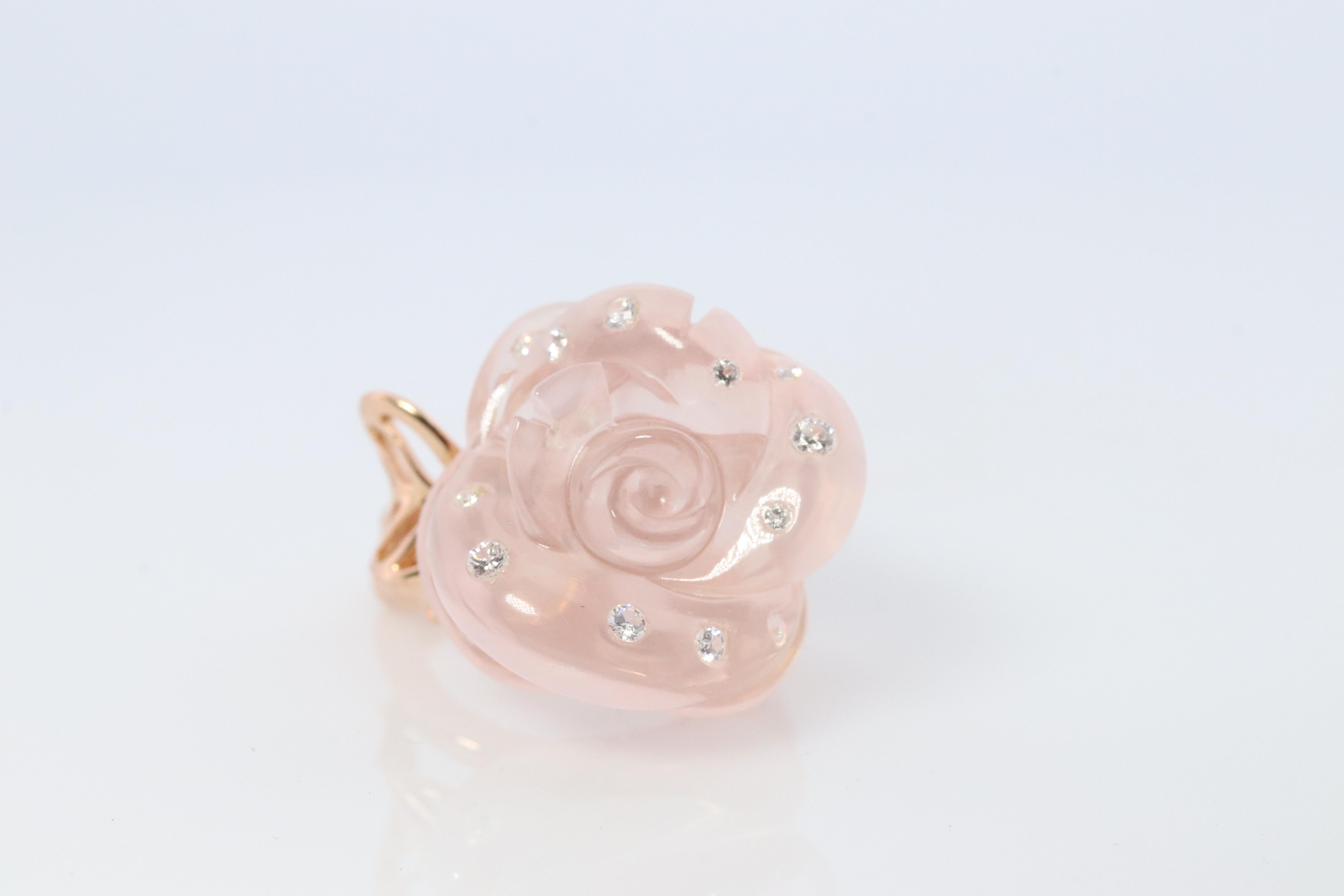 Anello Dior Rose Diamond 18k. Autentico anello Dior Rose Pre Catelan Quartz Diamond. In condizioni buone in vendita a Port Charlotte, FL
