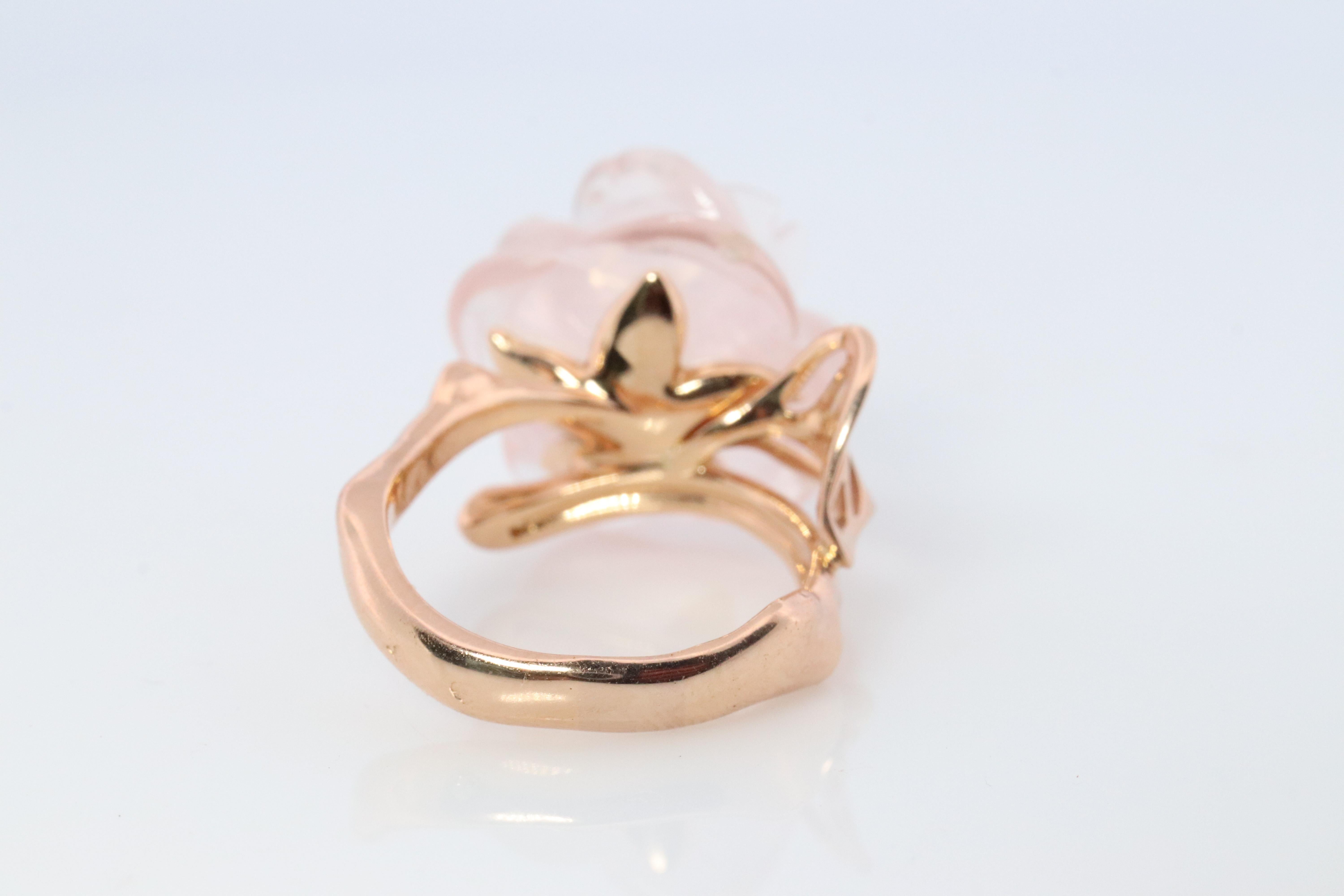 Anello Dior Rose Diamond 18k. Autentico anello Dior Rose Pre Catelan Quartz Diamond. in vendita 2