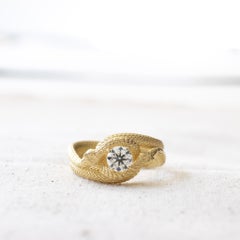 18K Double Serpent Diamond Ring