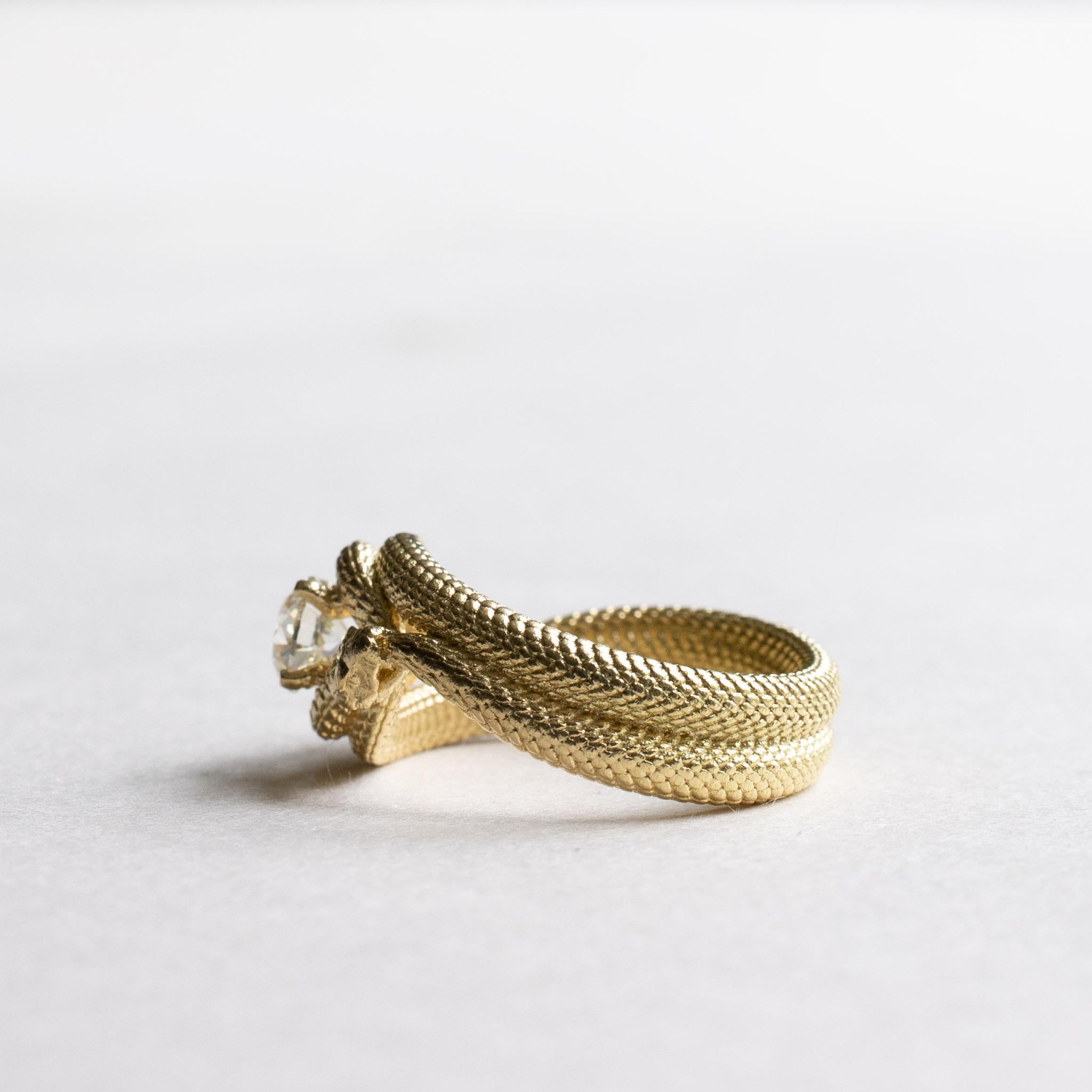 18K Double Serpent Diamant Ring für Damen oder Herren im Angebot