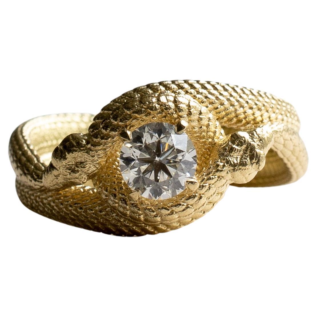 18K Double Serpent Diamond Ring
