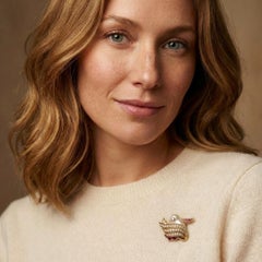 18K Duck Brooch with 0.44 Carats of Brilliant-Cut Diamonds