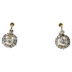 Antique 18k Earrings Set with Diamonds, Around 1900