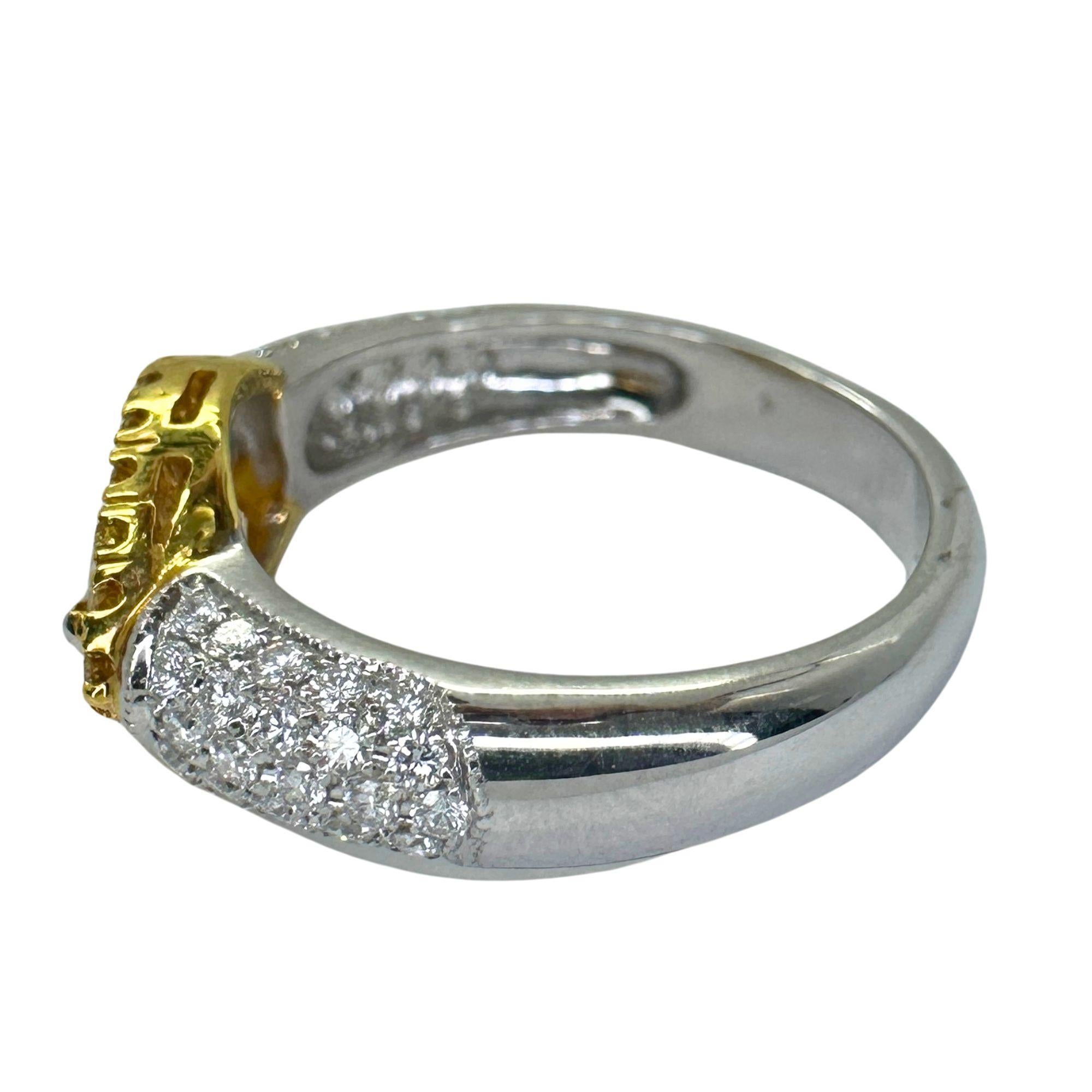 18k Ost-West Marquise-Diamant-Halo-Ring mit gelbem Diamanten in der Mitte und gelbem Diamant-Halo-Ring im Angebot 1
