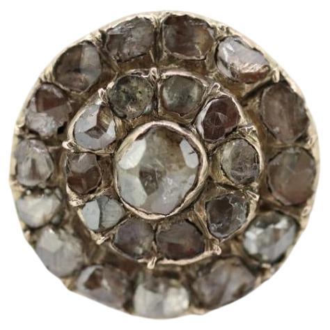 18k Edwardian Diamond Daisy Cluster Ring. 18k Yellow Gold with old cut diamond