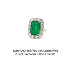 18K Emerald and Diamond Ring