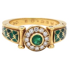 Vintage 18K, Emerald and Diamond Ring