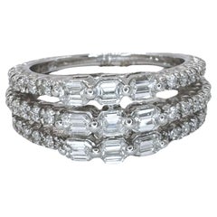 18k Smaragdschliff Diamantband Ring