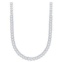 Collier de diamants taille émeraude 18 carats de 9 carats