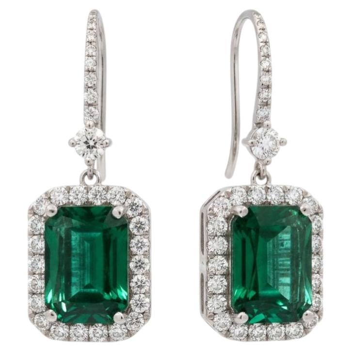 18k Emerald Earrings For Sale