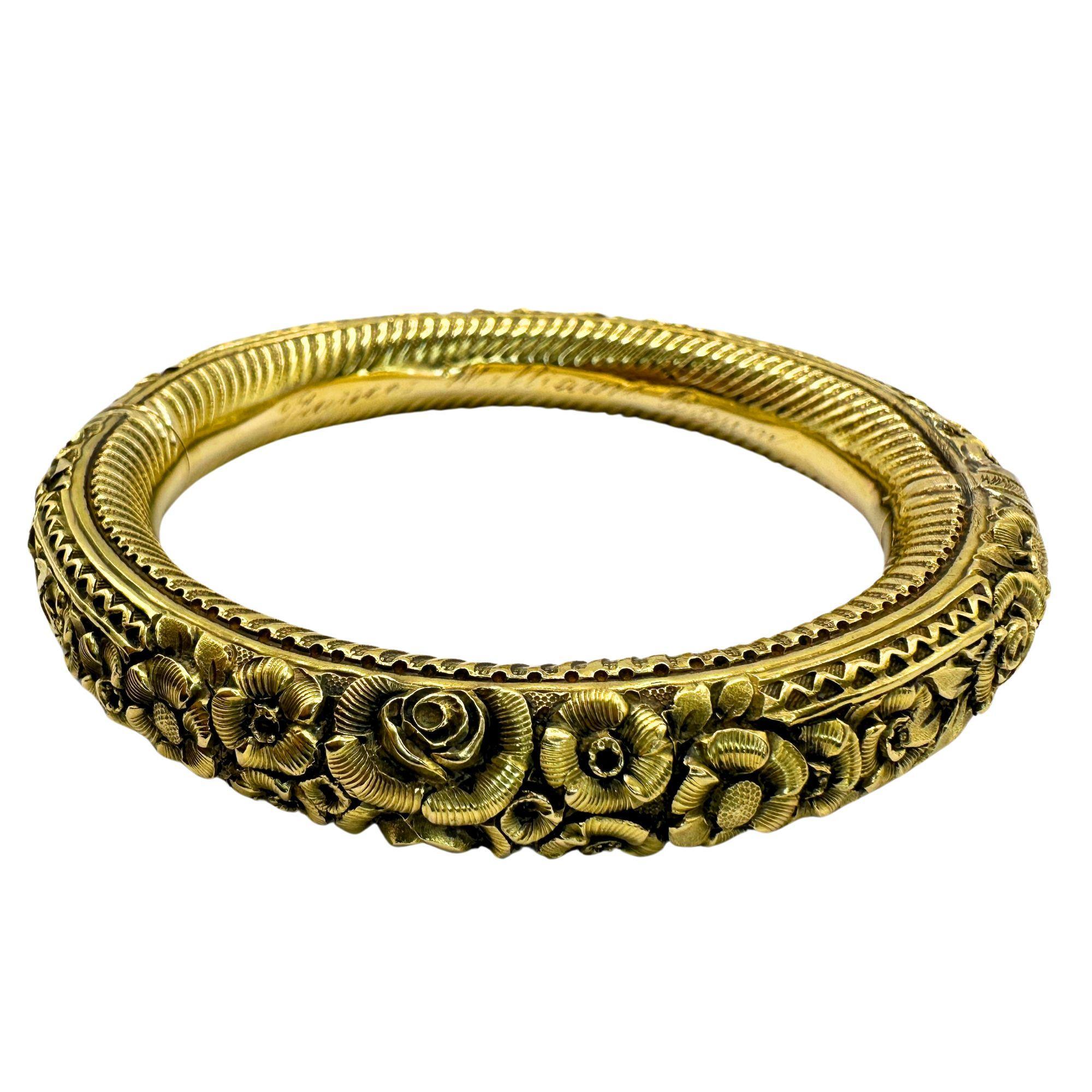 18k Nachlass-Armreif mit floralem Design Damen