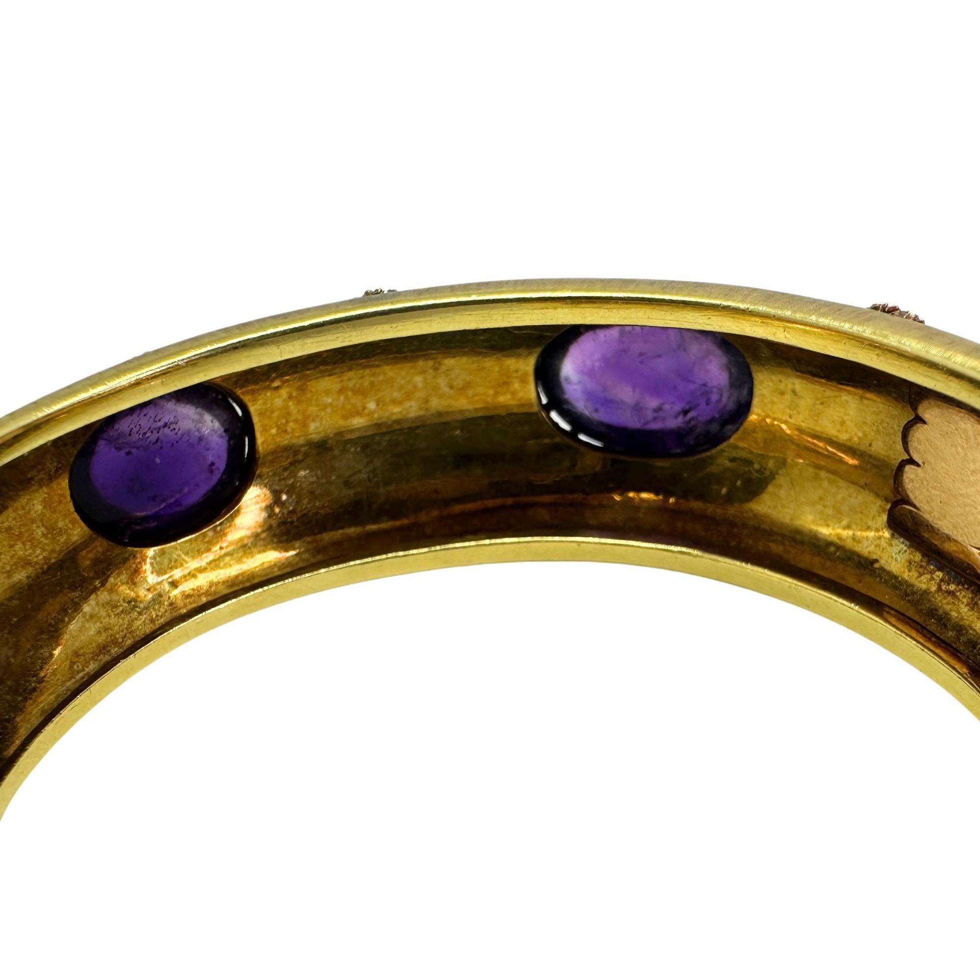 18k Estate Buccellati Bold Oval Cabochon Amethyst Cuff 1