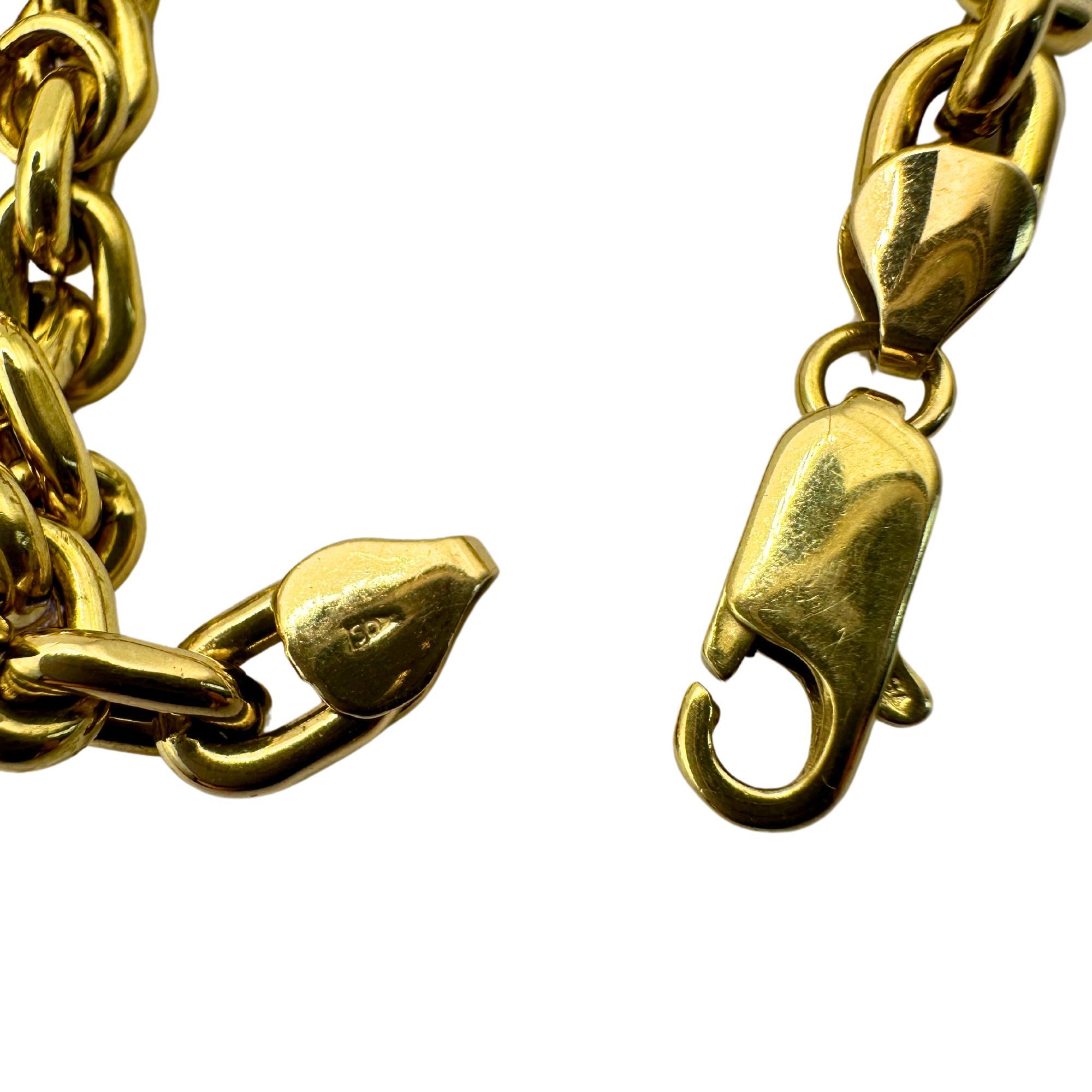 18K Estate Enamel and Coral Charm Bracelet In Good Condition For Sale In New York, NY