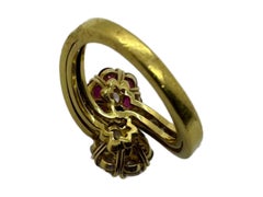 18k Estate Van Cleef & Arpels Diamond and Ruby Bypass Ring