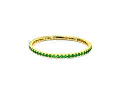 18K Eternity Ring Natural Emerald Full Eternity Band Ring Stacking Everyday Ring