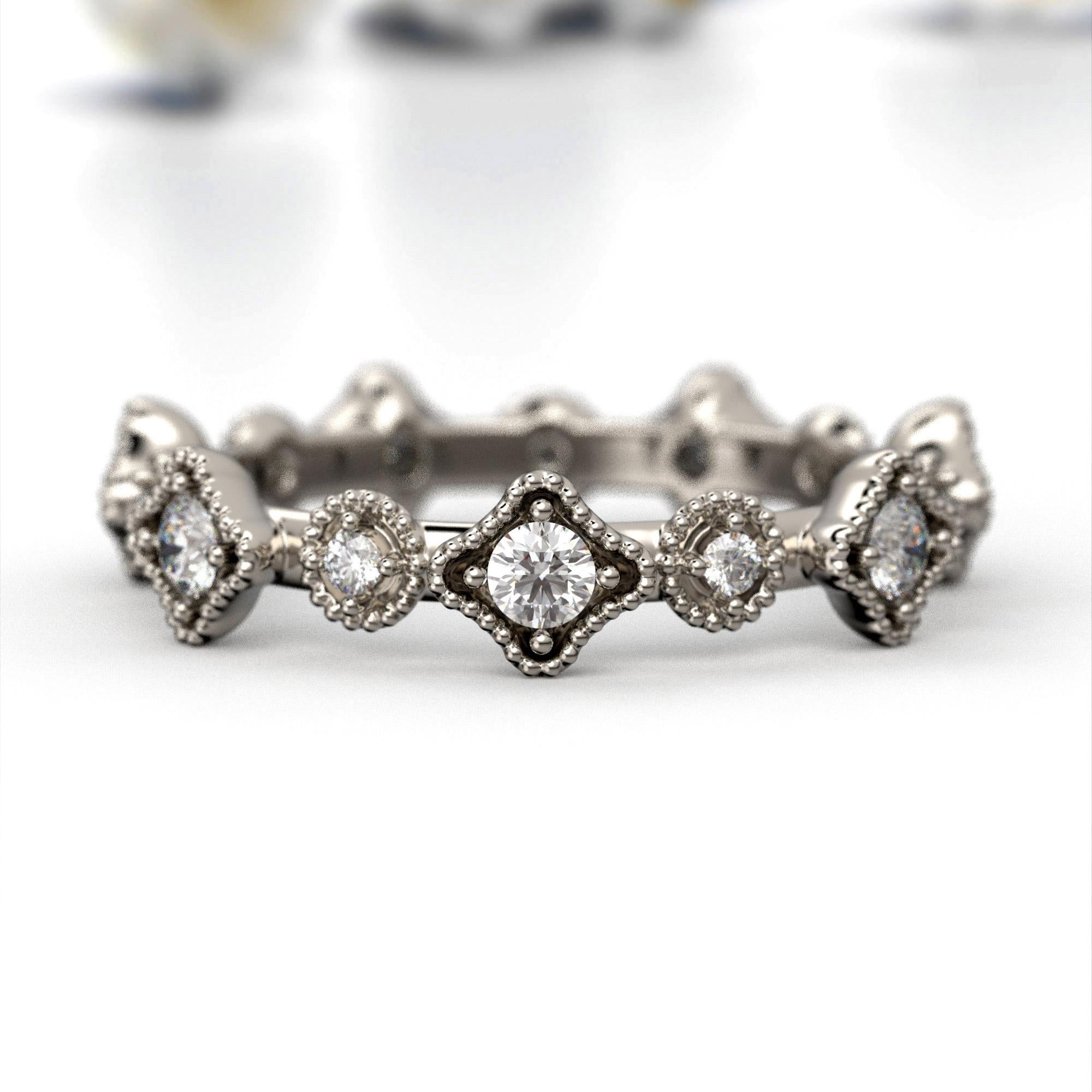 Im Angebot: 18 Karat Eternity-Ehering mit Diamanten, hergestellt in Italien () 10