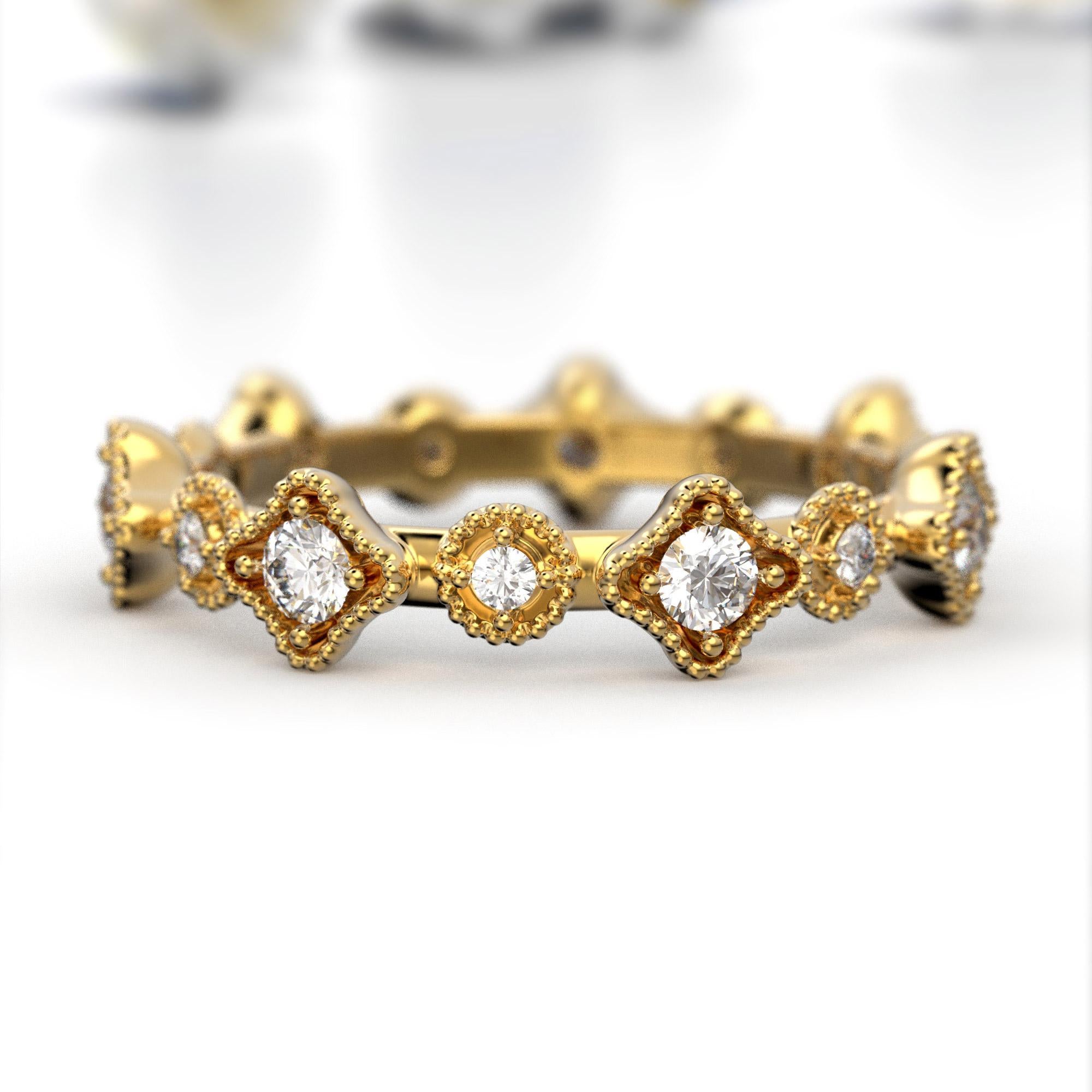 Im Angebot: 18 Karat Eternity-Ehering mit Diamanten, hergestellt in Italien () 4