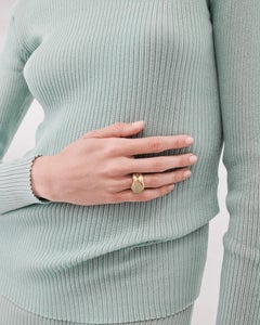 DILHAN 18k Recycled Gold Large Aquamarine SU Cocktail Ring