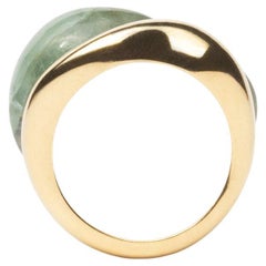 Anello etico in oro giallo 18k e acquamarina SU