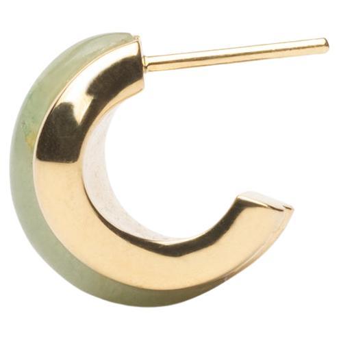 DILHAN Créoles su éthiques en or jaune 18 carats et aventurine en vente