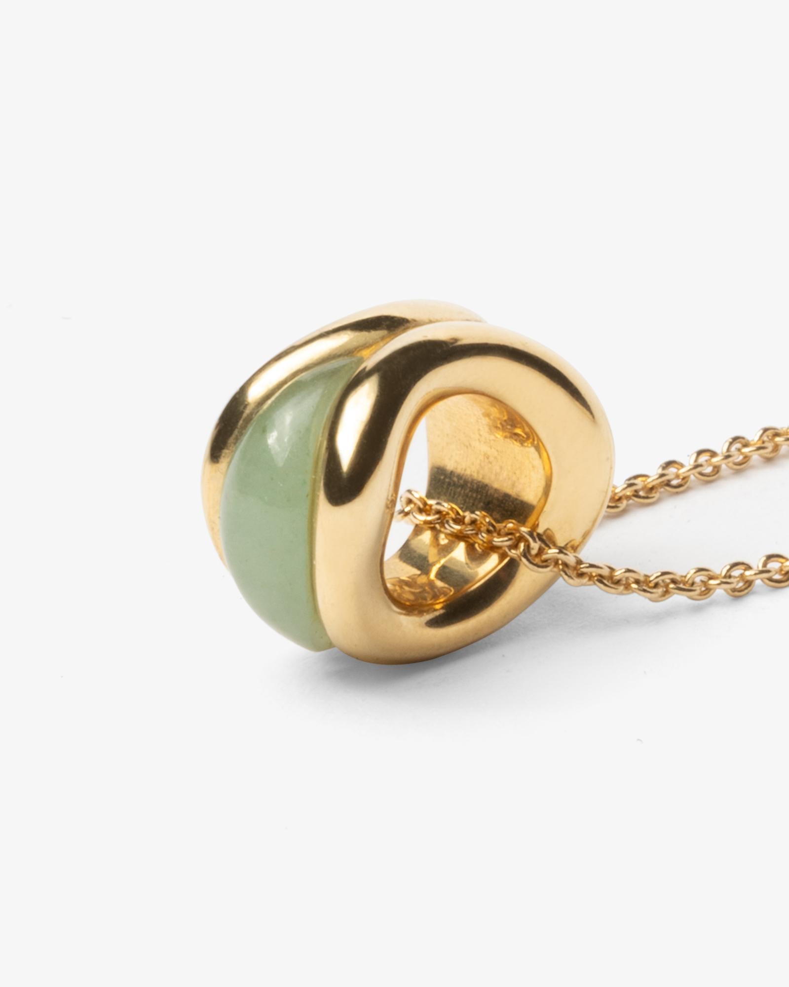 da uomo o donna DILHAN Ciondolo a onda SU in oro giallo etico 18k e avventurina Mini in vendita