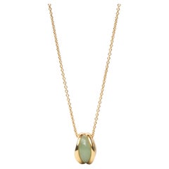 DILHAN Pendentif mini vague éthique en or jaune 18 carats et aventurine SU