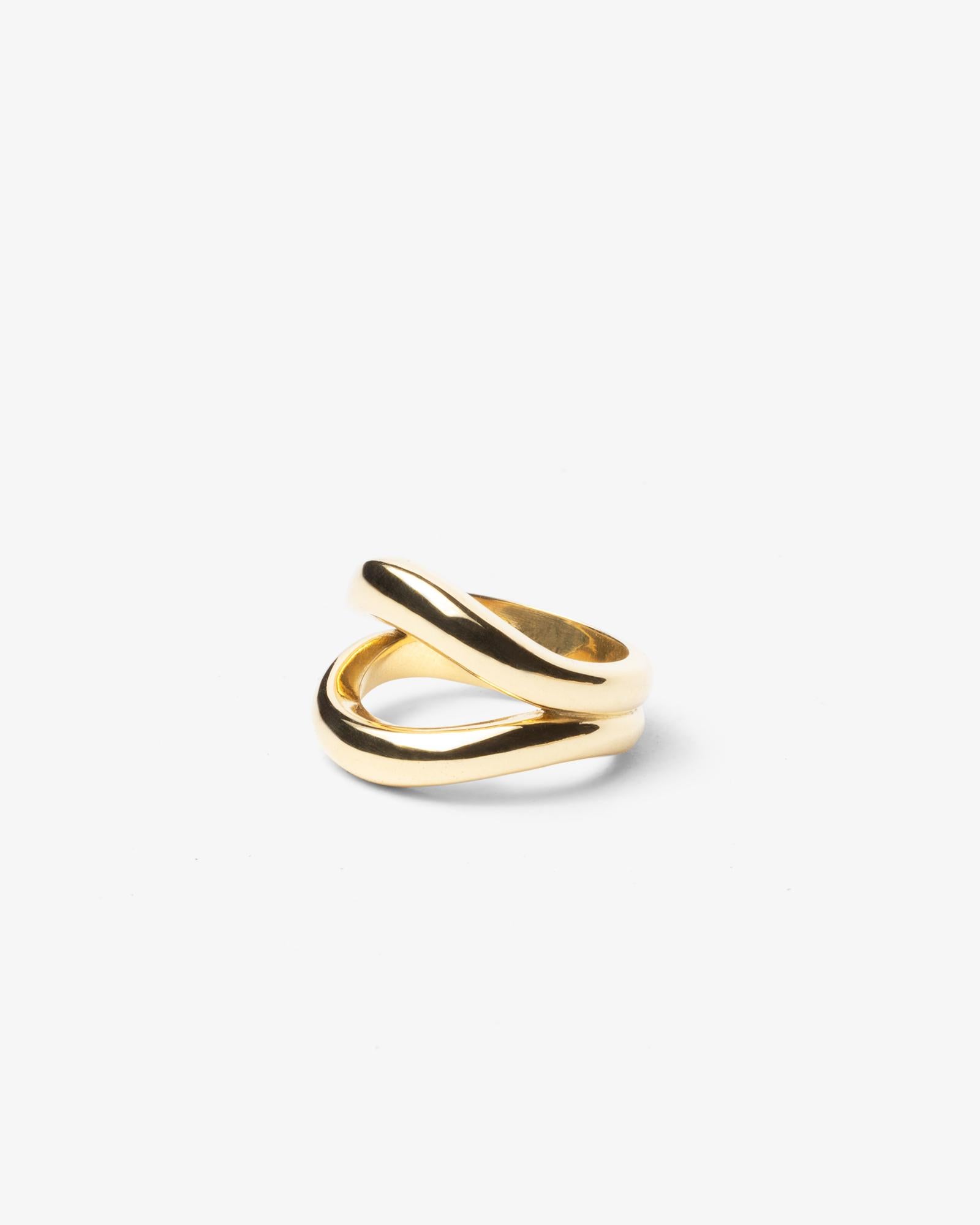 Women's or Men's DILHAN 18k Ethical Yellow Gold SU Droplet Ring For Sale