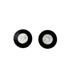 18K Exquisite Cufflinks with Diamonds & Onyx