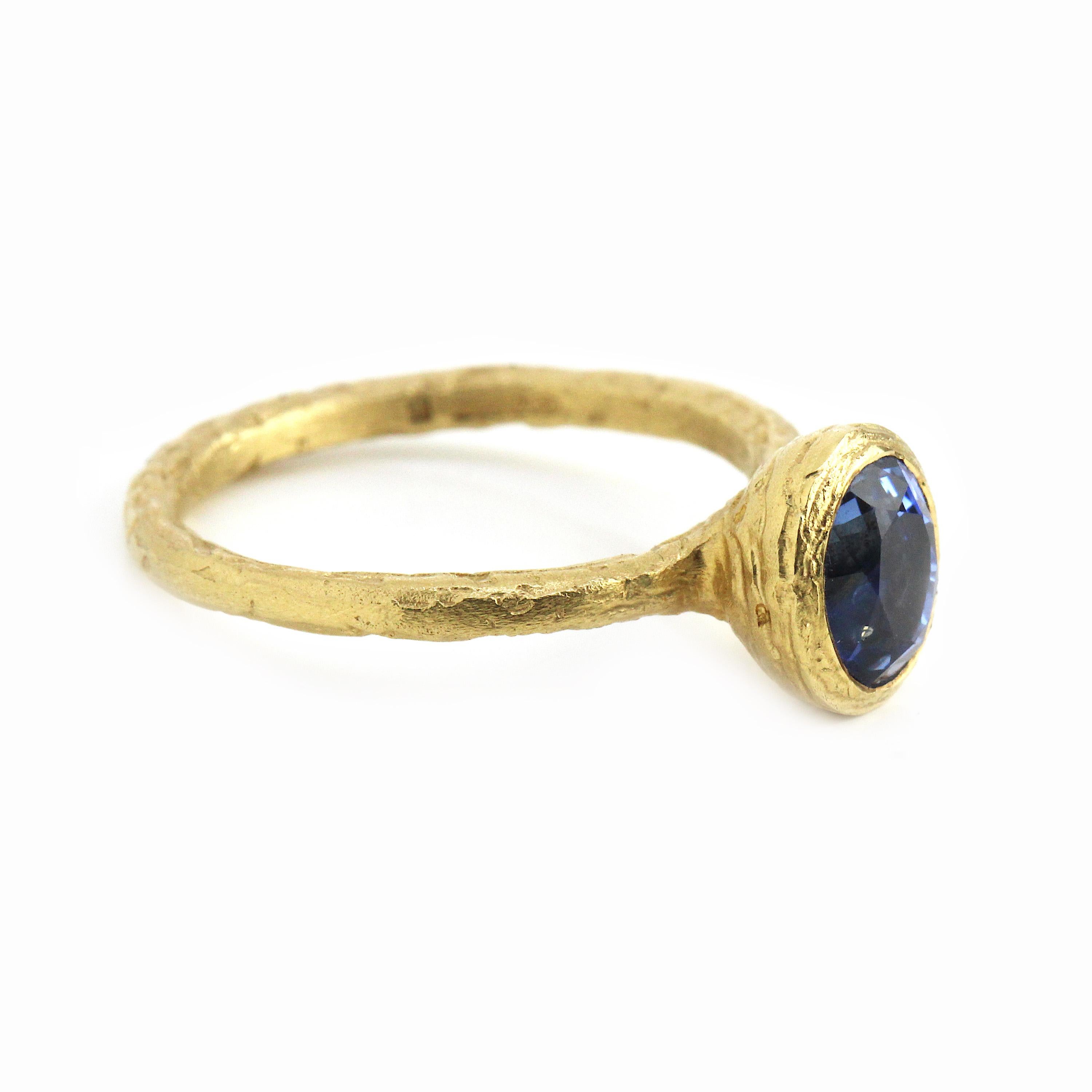 Women's 18 Karat Fair Trade Yellow Gold Sapphire Engagement Ring